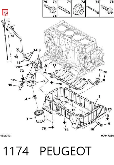 1174 Peugeot/Citroen Medidor de aceite