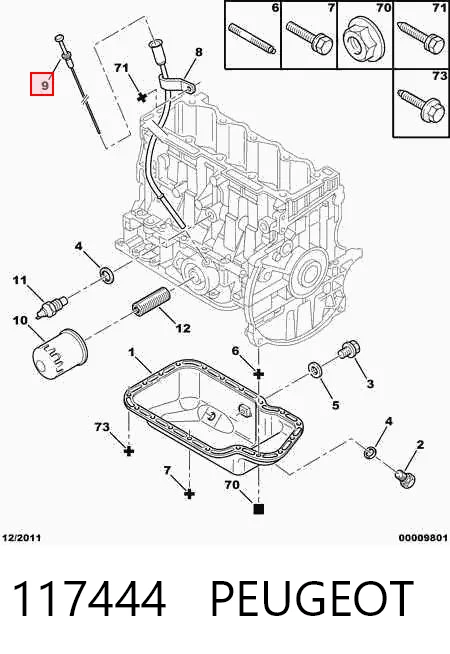 117444 Peugeot/Citroen Medidor de aceite