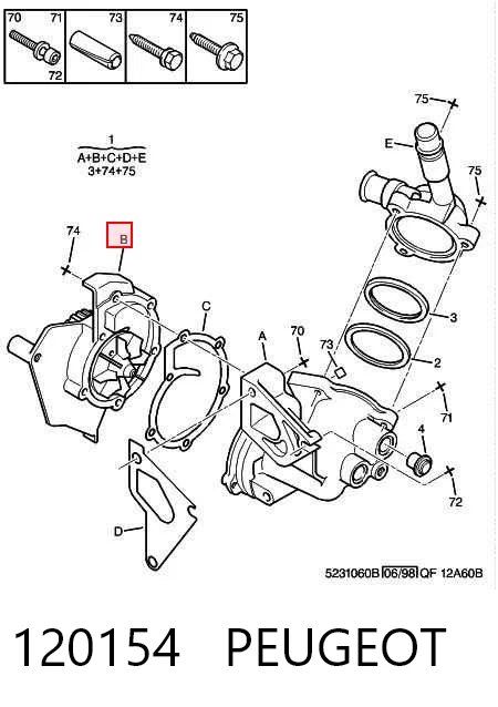 120154 Peugeot/Citroen Bomba refrigerante coche