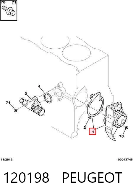 120198 Peugeot/Citroen Bomba refrigerante coche