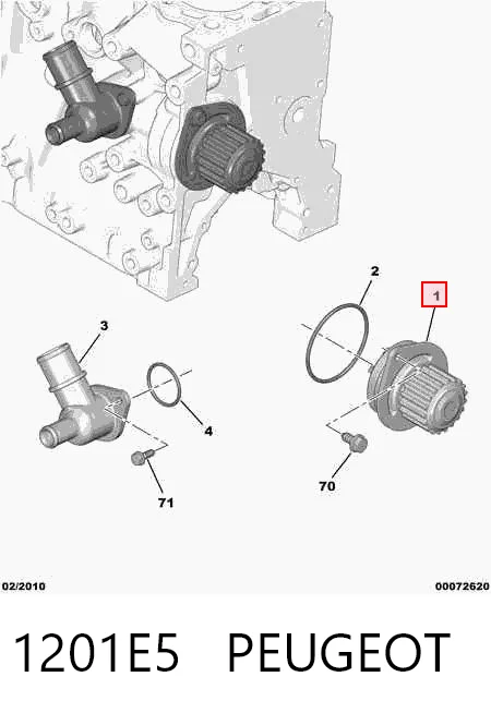 1201E5 Peugeot/Citroen Bomba refrigerante coche