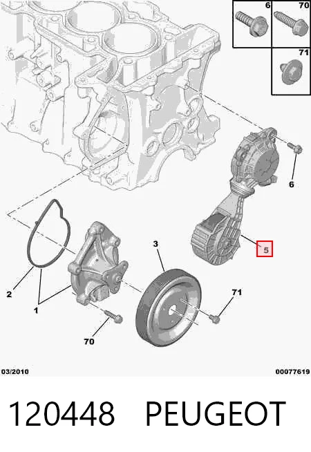 120448 Peugeot/Citroen Tensor de correa de alternador