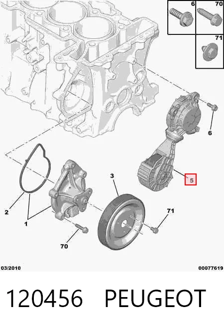 120456 Peugeot/Citroen Polea tensora