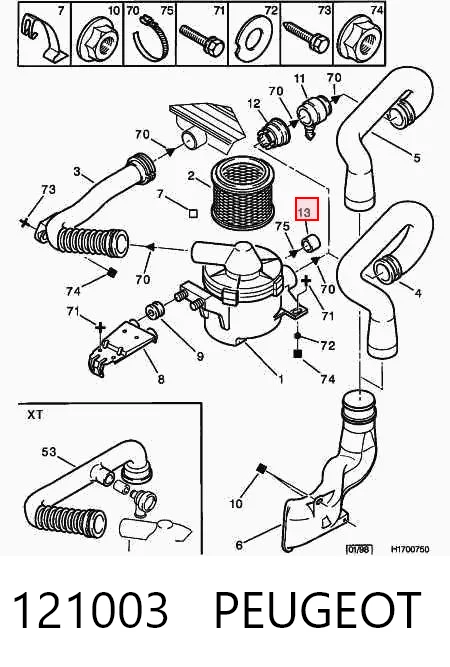 Tapon de bloque del motor para Peugeot Partner I (5F)