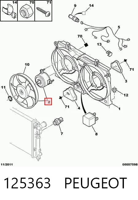 Ventilador (rodete +motor) refrigeración del motor con electromotor completo Citroen ZX (N2)