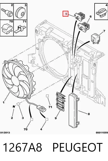 1267A8 Peugeot/Citroen Regulador de velocidad del ventilador de refrigeración (unidad de control)