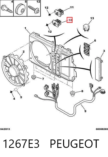 1267E3 Peugeot/Citroen Regulador de velocidad del ventilador de refrigeración (unidad de control)