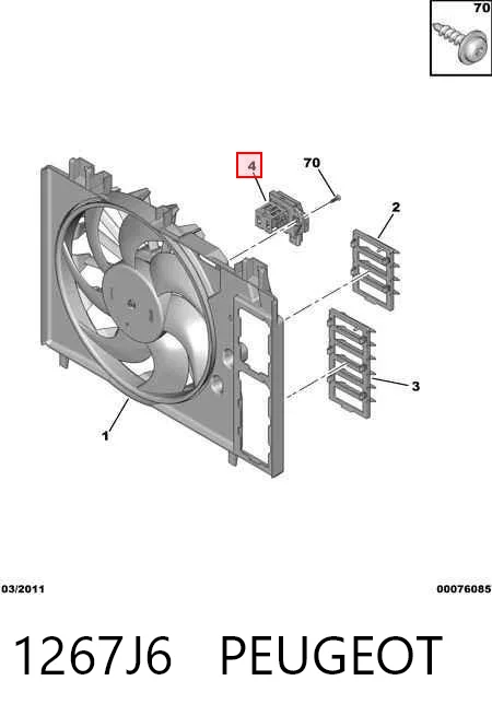 1267J6 Peugeot/Citroen Regulador de velocidad del ventilador de refrigeración (unidad de control)