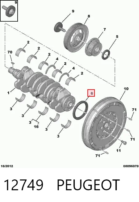 Retén cigueñal para Ford Focus III (CB8)
