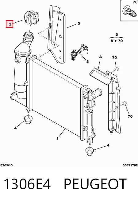 1306E4 Peugeot/Citroen Tapón del radiador de refrigerante