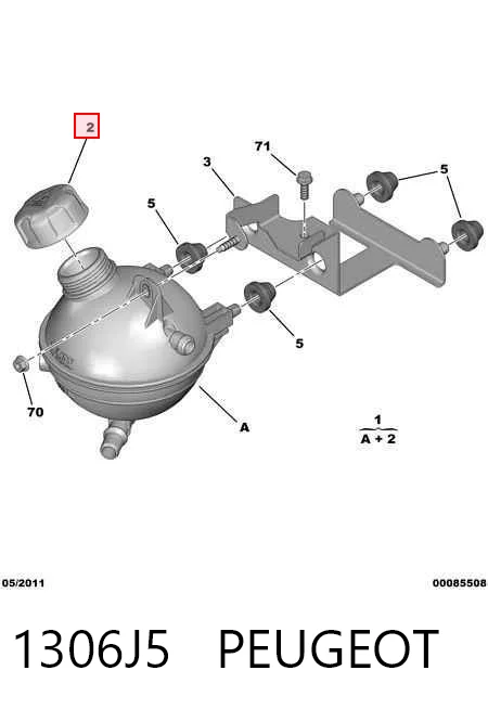 1306J5 Peugeot/Citroen Tapón del radiador de refrigerante