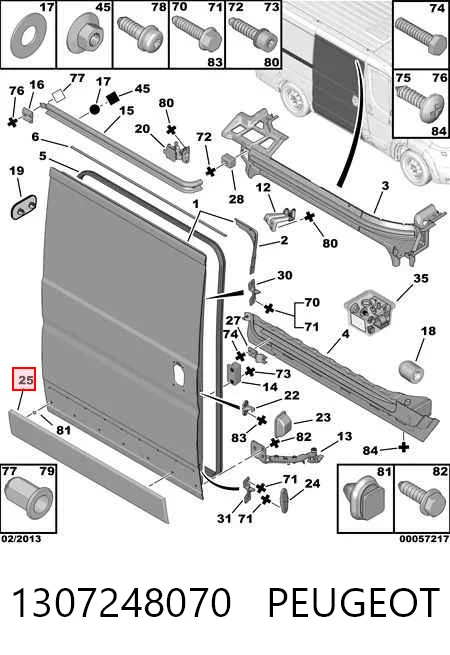 Moldura de puerta corredera Chrysler 735422720