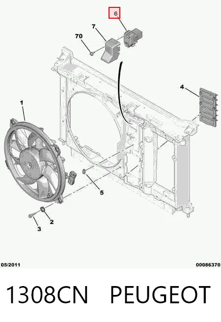 1308CN Peugeot/Citroen Regulador de velocidad del ventilador de refrigeración (unidad de control)