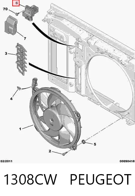 1308CW Peugeot/Citroen Regulador de velocidad del ventilador de refrigeración (unidad de control)