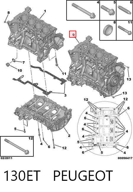 8772702STD Nural Bloque de cilindros del motor