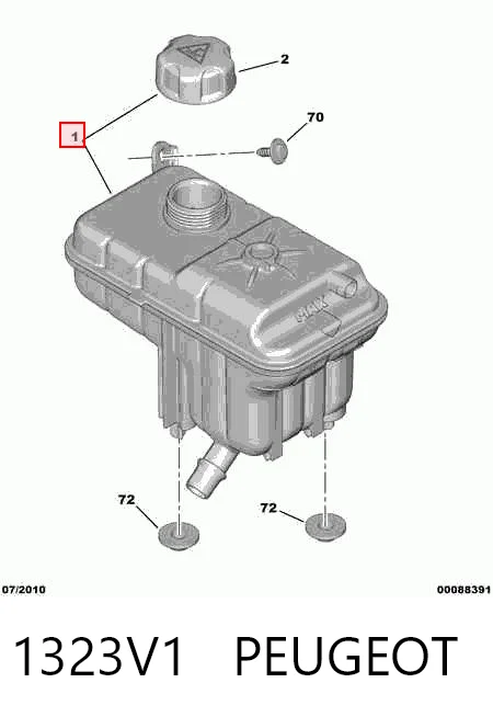 1323V1 Peugeot/Citroen Depósito de expansión
