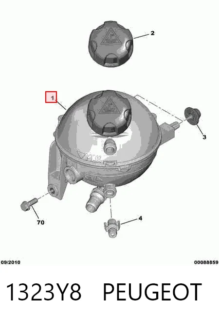 1323Y8 Peugeot/Citroen Depósito de expansión