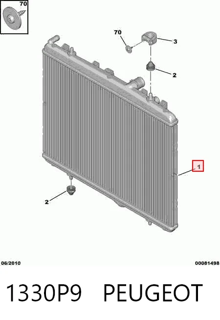 1330P9 Peugeot/Citroen Refrigeración del motor