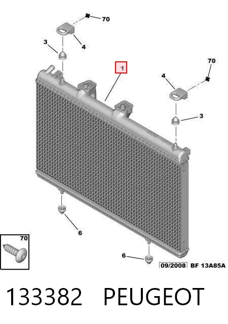 Radiador de refrigeración del motor 133382 PEUGEOT