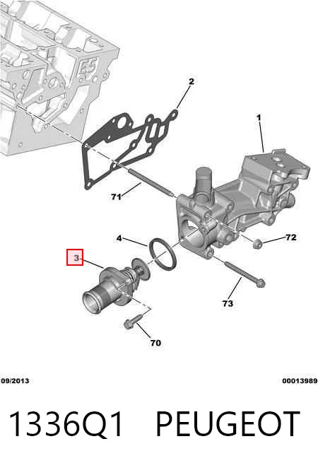 1336Q1 Peugeot/Citroen Termostato de agua