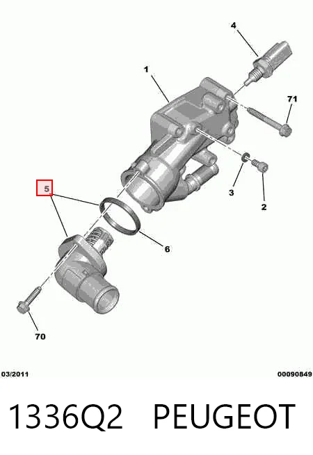 1336Q2 Peugeot/Citroen Termostato de agua