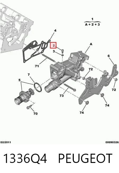 1336Q4 Peugeot/Citroen Caja del termostato