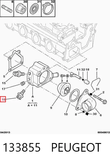 133855 Peugeot/Citroen Sensor temperatura refrigerante