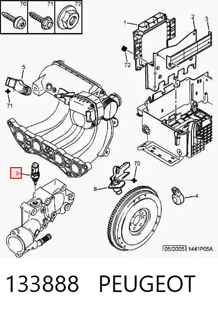 133888 Peugeot/Citroen Sensor temperatura refrigerante