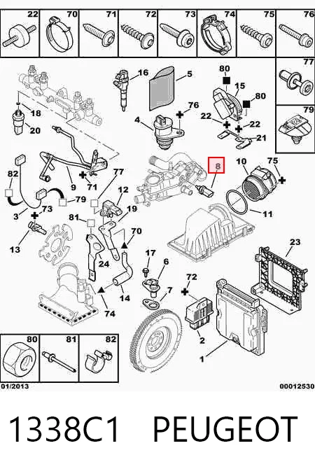 1338C1 Peugeot/Citroen Sensor temperatura refrigerante