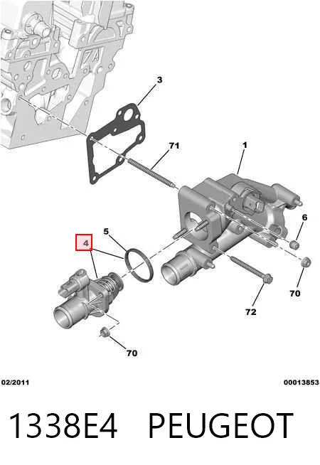 1338E4 Peugeot/Citroen Termostato de agua