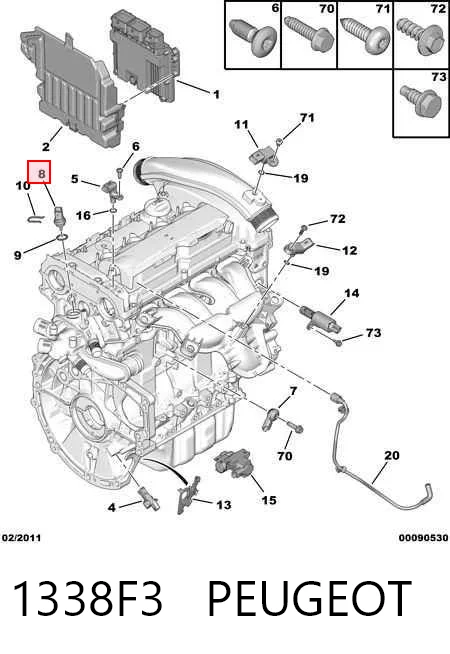 1338F3 Peugeot/Citroen Sensor temperatura refrigerante