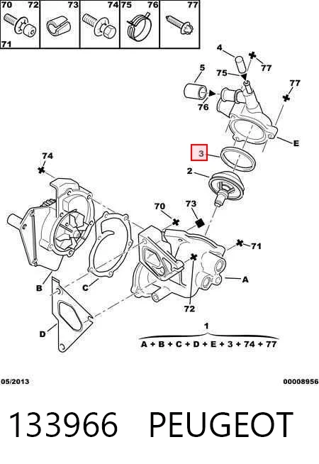 Junta de termostato para Renault 21 B48