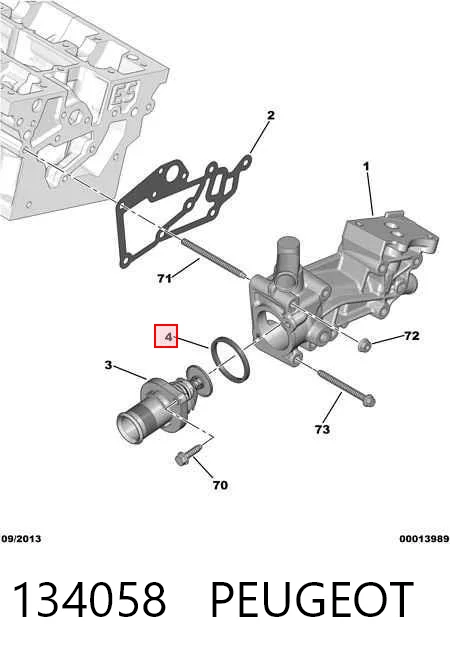 134058 Peugeot/Citroen Junta termostato