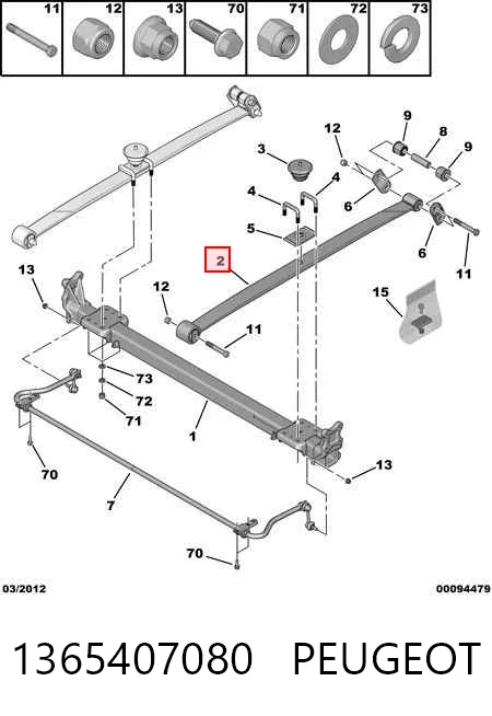  Ballesta de suspensión trasera Fiat Ducato 3