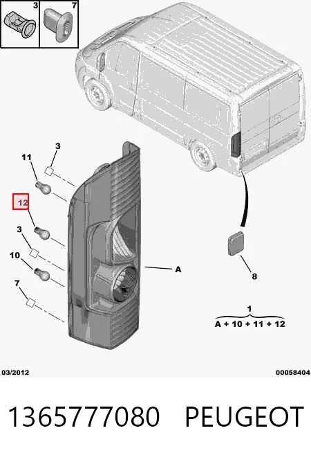 1344047080 General Motors Piloto trasero derecho