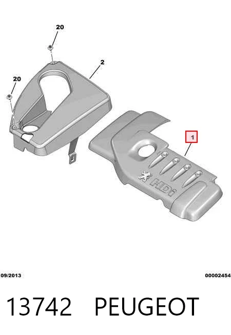 Cubierta motor Peugeot 206  hatchback comprar en España