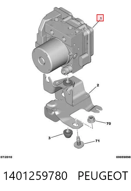 Unidad de control ABS hidráulico para Citroen Jumpy II 