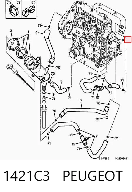 Comprar Válvula PCV de ventilación de gases del cárter Peugeot 406  8B a bajo precio