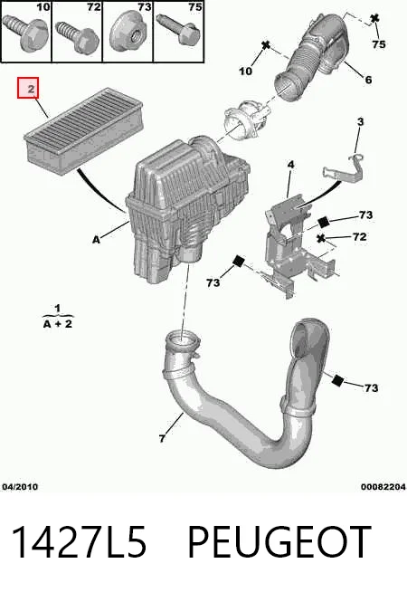 Carcasa del filtro de aire Citroen C8 (2002-2008)