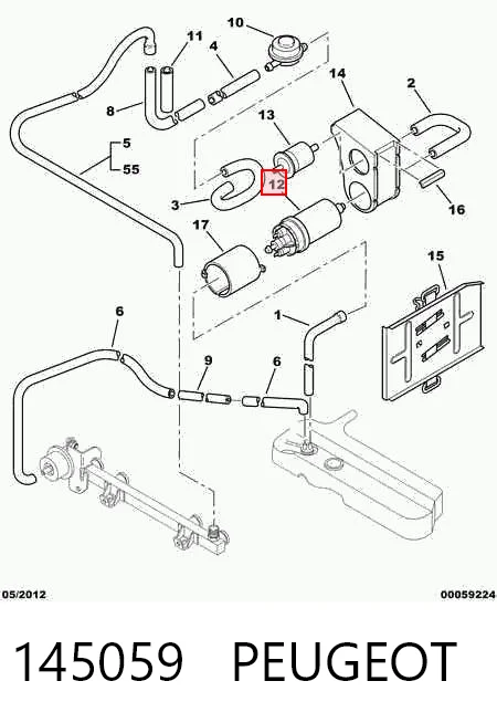 Bomba de combustible de línea 145059 PEUGEOT