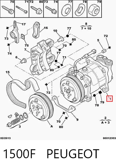 1500F Peugeot/Citroen Compresor climatizador