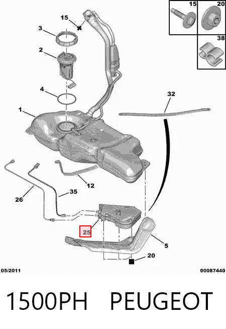 1500PH Peugeot/Citroen Deposito de urea