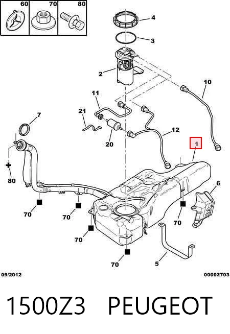Comprar Depósito de combustible Peugeot 307 3B a bajo precio