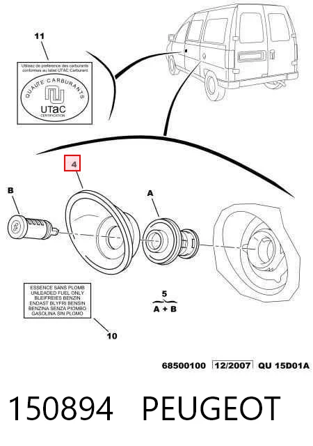 Comprar Tapa del depósito de combustible Citroen Jumpy I BS, BT, BY, BZ a bajo precio