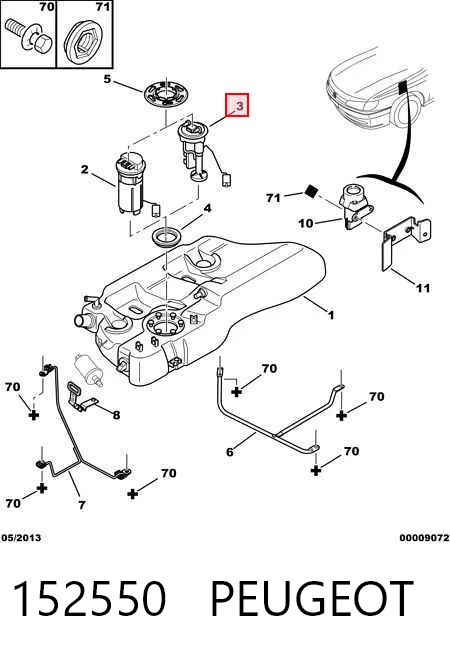 Medidor de combustible para Peugeot 406  8C
