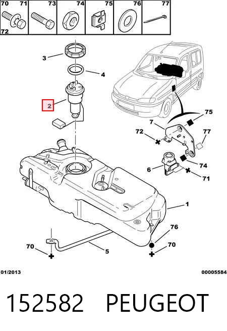152582 Peugeot/Citroen Módulo de alimentación de combustible