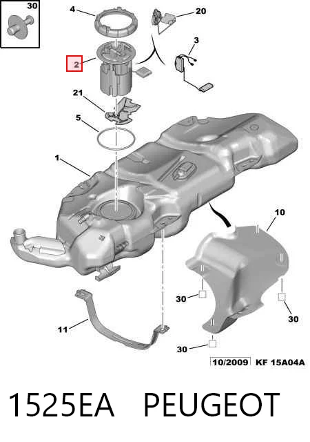 1525EA Peugeot/Citroen Módulo de alimentación de combustible