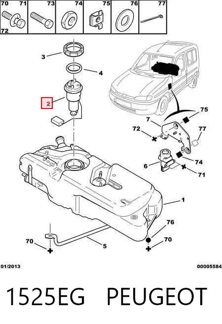 1525EG Peugeot/Citroen Módulo de alimentación de combustible