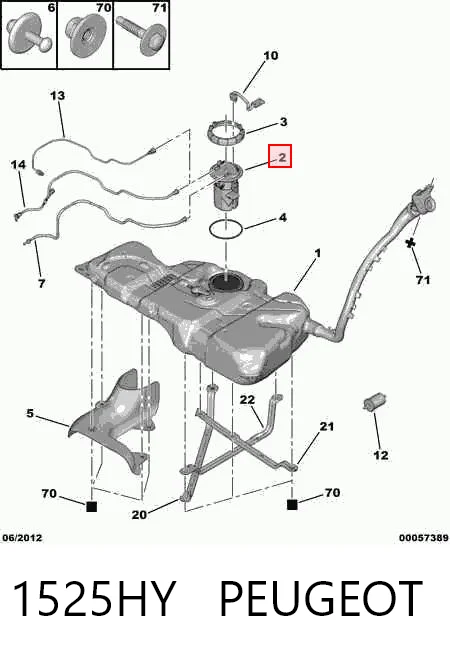 1525HY Peugeot/Citroen Módulo de alimentación de combustible
