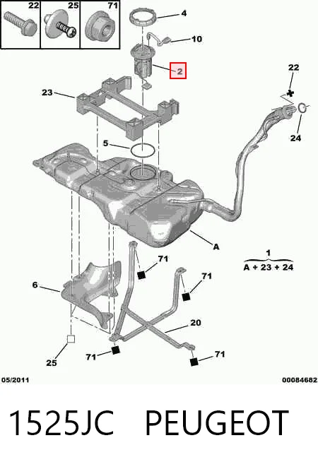 1525JC Peugeot/Citroen Módulo de alimentación de combustible